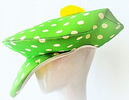 Dotted Satin Green Clown Hat 