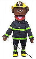 25" Full Body - Fireman Puppet . (Black)
