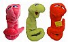 Orange, Pink & Yellow Snake/Worm Puppet Set